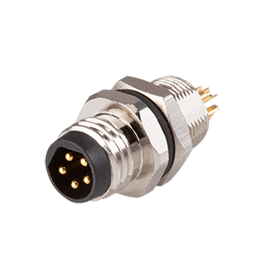 Same Sky (formerly CUI Devices)-CDM812-05B-MT-R805-67 Conector circular 5 Pins, Panel Mount, Rear Fastened M8 x 0.5, B-Coding, Screw Copper Alloy, IP67, M8 Female Circular Connector Jack