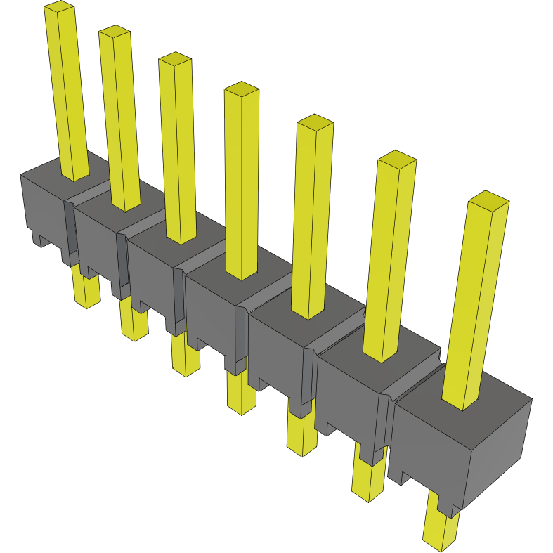 Samtec-MTSW-107-07-T-S-227 Connector Headers and PCB Receptacles Conn Unshrouded Header HDR 7 POS 2.54mm Solder ST Top Entry Thru-Hole Bulk