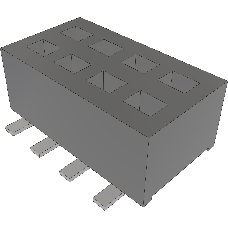 Samtec-CLP-104-02-LM-D-BE Connector Headers and PCB Receptacles Conn Socket Strip SKT 8 POS 1.27mm Solder ST Bottom Entry SMD TIGER CLAW™ Bag