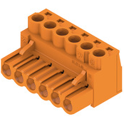 Weidmuller-1943620000 Steckverbinder, Klemmenblöcke Conn Plug-in Terminal Block F 6 POS 5.08mm Screw RA Cable Mount 20A Box