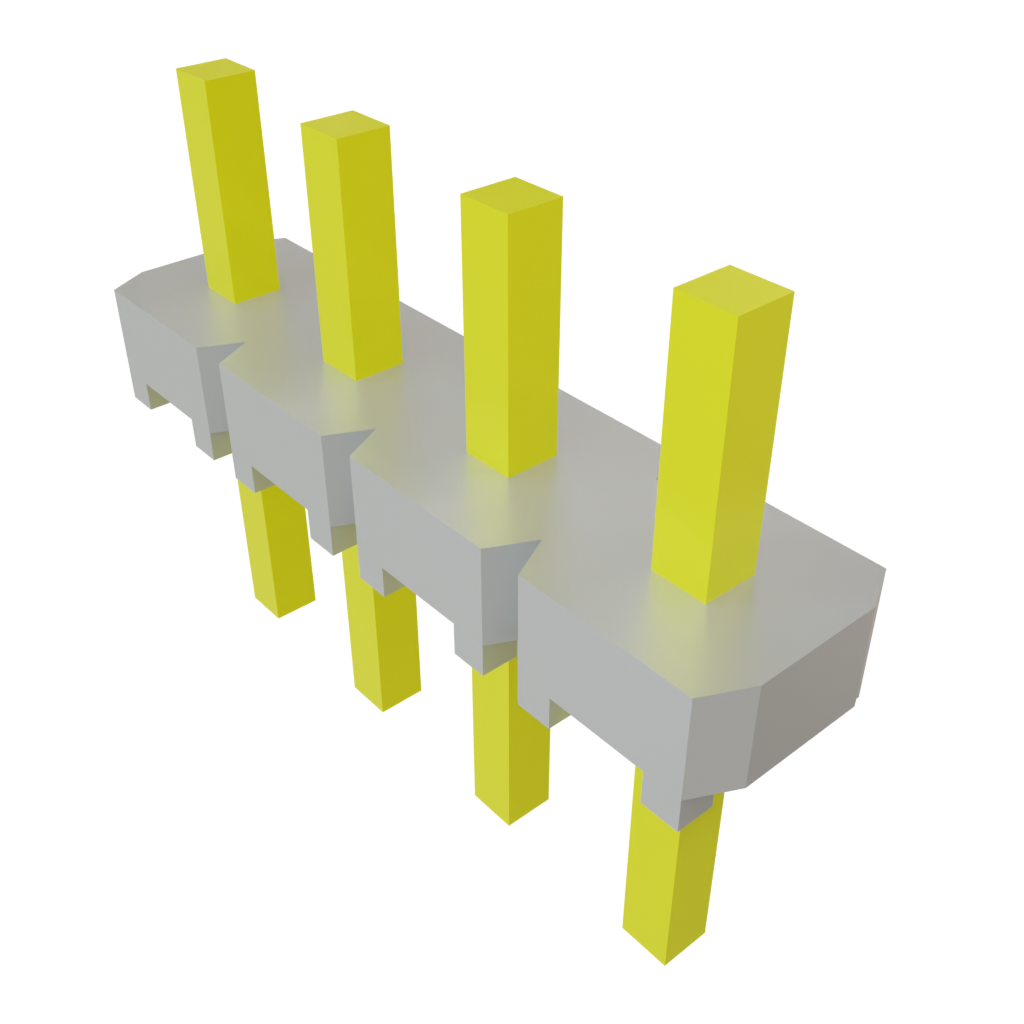 Samtec-TLW-104-06-T-S Steckverbinderleisten und Leiterplattenbuchsen Conn Unshrouded Header HDR 4 POS 2.54mm Solder ST Top Entry Thru-Hole Bulk