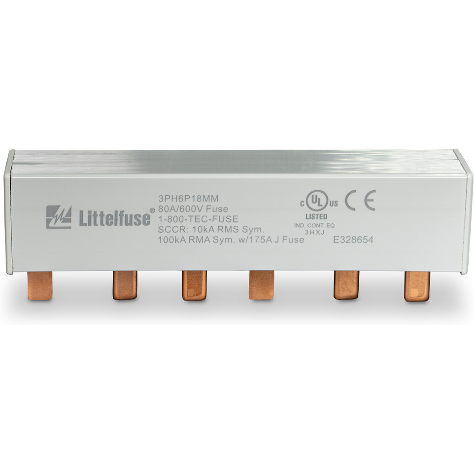 Littelfuse-3PH6P18MM Sicherungszubehör Fuse Holder 80A 1000VDC DIN Rail Quick Connect