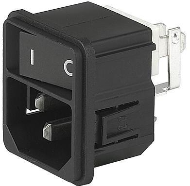 SCHURTER-4302.0001 Módulos de entrada de energía Power Entry Module Unfiltered M 3 POS 250VAC 10A Switch ST 1 Port