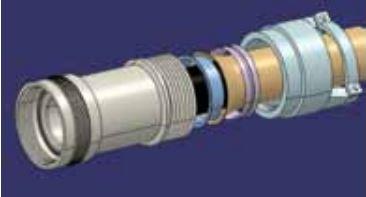 Amphenol-M85049/25-122W Schrumpfbalgenadapter Non-Environmental EMI/RFI Backshell 180° 18 Shell Size Cadmium Over Electroless Nickel Aluminum Alloy Spin