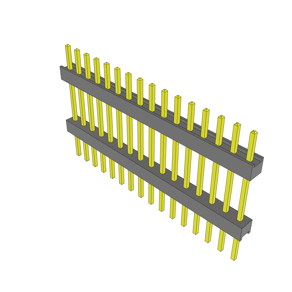 Samtec-ZW-16-11-S-S-540-230 Embases de raccordement et réceptacles PCB Conn Board Stacker HDR 16 POS 2.54mm Solder ST Top Entry Thru-Hole Bulk