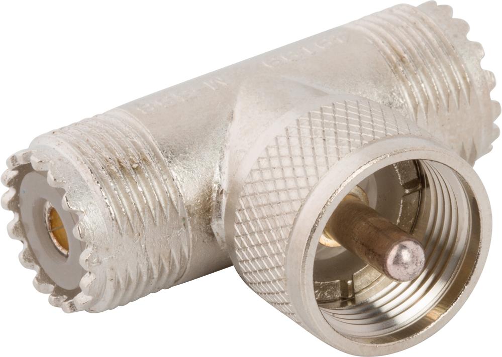 Amphenol RF-083-1T RF-Steckverbinder Conn UHF Adapter 0Hz to 300MHz T Style (2)F/M Silver