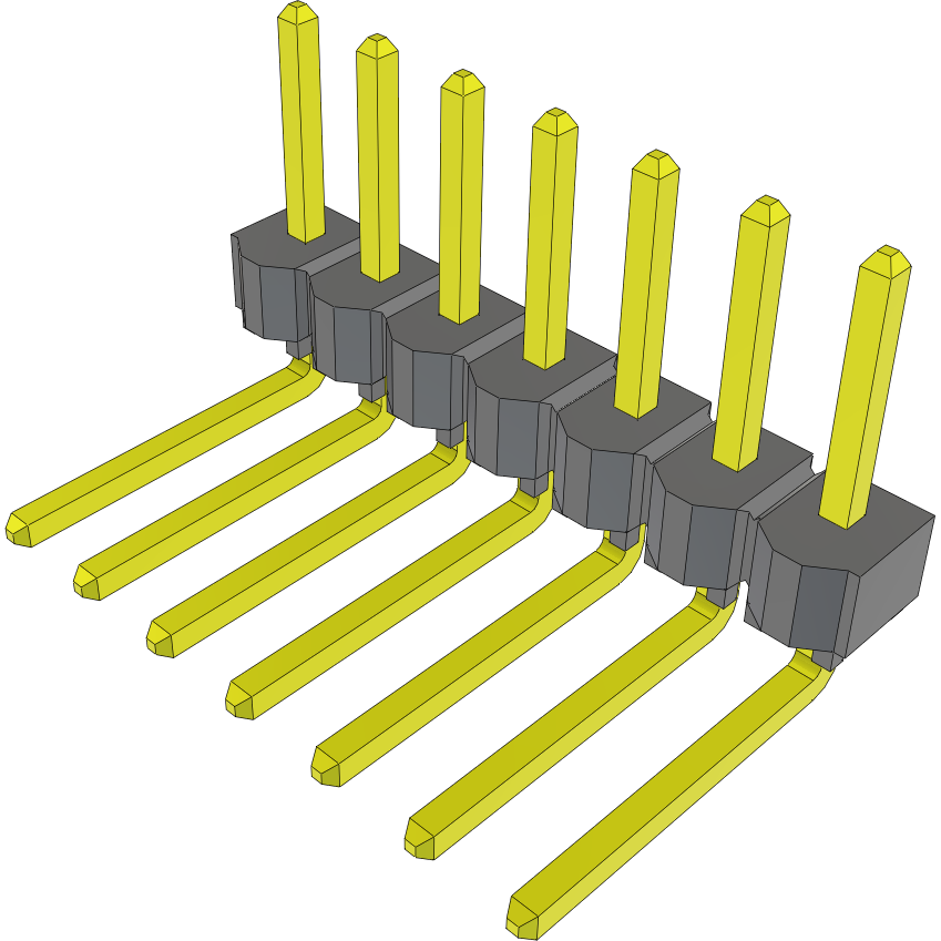 Samtec-TSW-107-09-G-S-RA Steckverbinderleisten und Leiterplattenbuchsen Conn Unshrouded Header HDR 7 POS 2.54mm Solder RA Side Entry Thru-Hole Bulk