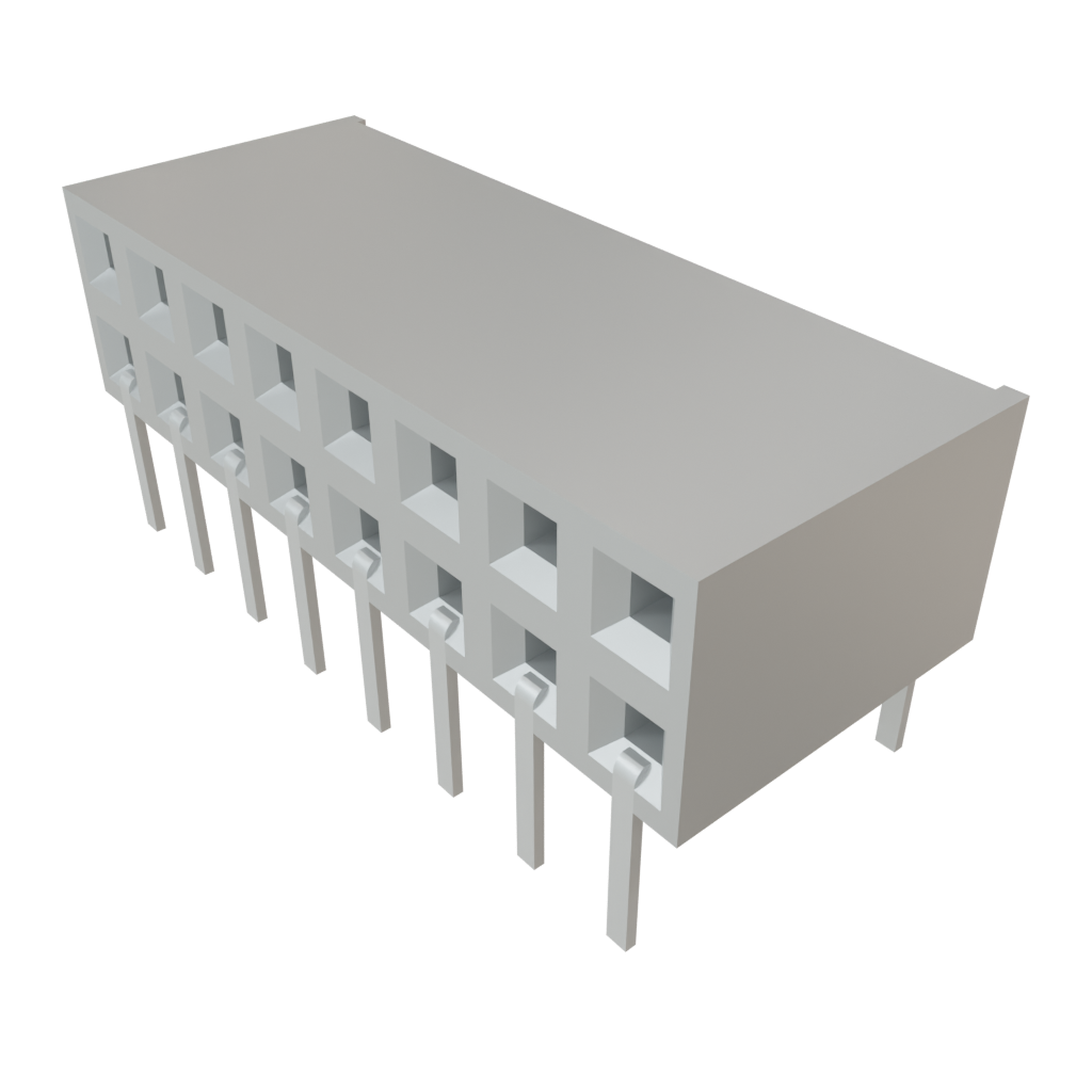 Samtec-BCS-108-L-D-HE Steckverbinderleisten und Leiterplattenbuchsen Conn Socket Strip SKT 16 POS 2.54mm Solder RA Side Entry Thru-Hole TIGER CLAW™ Tube
