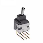 Switch Toggle ON ON ON SP3T Bat Lever PC Pins 0.1A 28VAC 28VDC 0.4VA PC Mount with Bracket