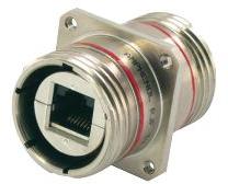 Amphenol-RJFTV62A1G Steckverbinder, Telefon und Telekommunikation Conn RJ-45 F 8 POS ST Flange Mount 8 Terminal 1 Port Cat 6