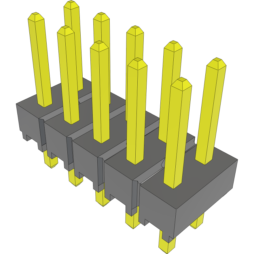 Samtec-TSW-105-07-T-D 连接器插头及 PCB 插座 Conn Unshrouded Header HDR 10 POS 2.54mm Solder ST Top Entry Thru-Hole Bulk