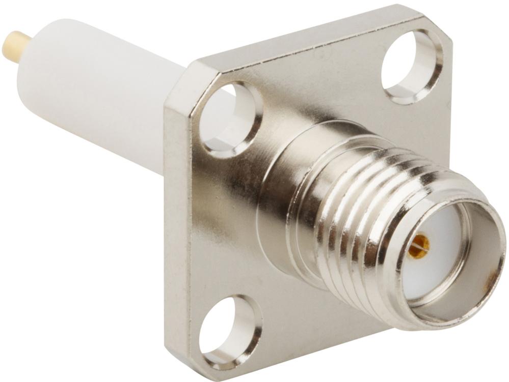 Amphenol RF-901-9887-RFX RF-Steckverbinder Conn SMA 0Hz to 18GHz 50Ohm Solder ST Flange Mount RCP Gold