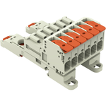 1-conductor male connector, lever, Push-in CAGE CLAMP, 10 mm2, Pin spacing 7.62 mm, 6-pole, 100% protected against mismating, DIN-35 rail/panel mounting, 10,00 mm2, light gray