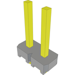 Conn Unshrouded Header HDR 2 POS 2.54mm Solder ST Top Entry Thru-Hole Bulk