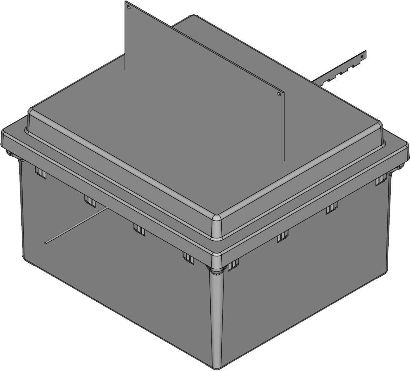 Hammond Manufacturing-PJ16148RT  Gray Fiberglass Polyester Wall Mount Junction Box