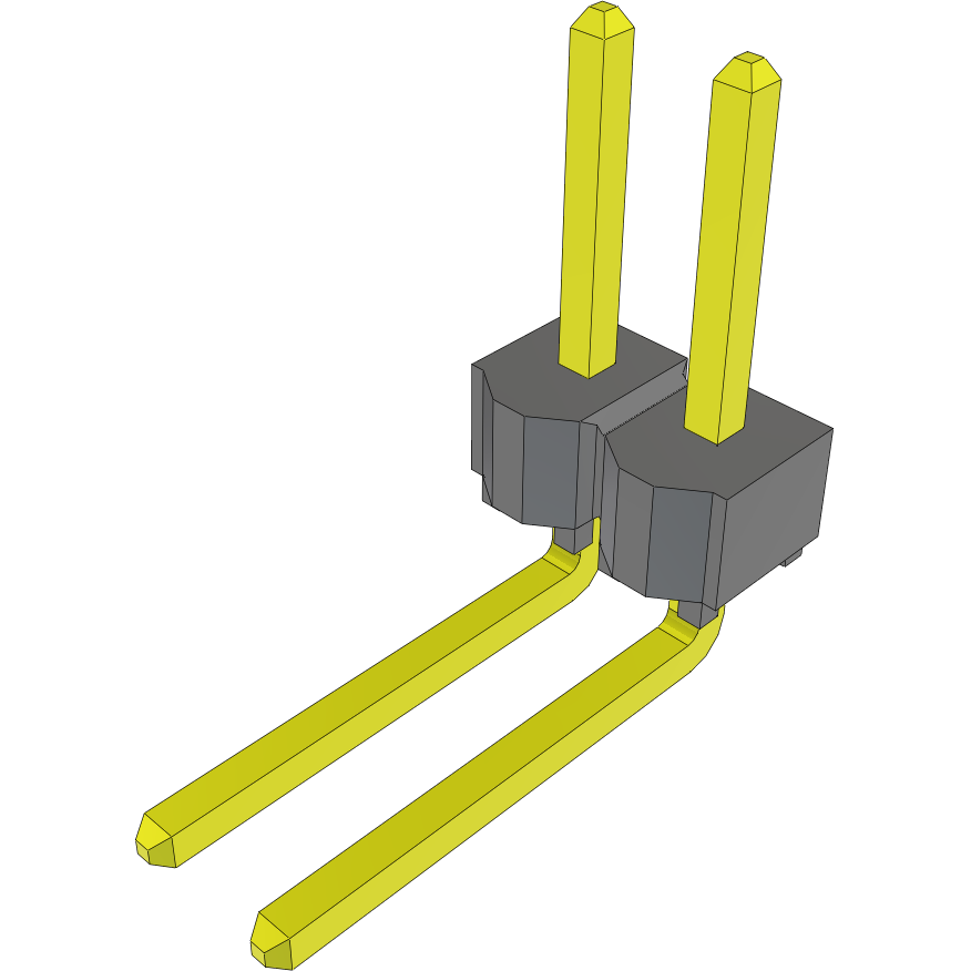 Samtec-TSW-102-09-F-S-RA 连接器插头及 PCB 插座 Conn Unshrouded Header HDR 2 POS 2.54mm Solder RA Side Entry Thru-Hole Bulk