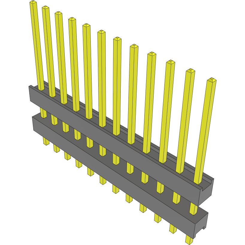 Samtec-DW-12-11-G-S-312 Cabezales del conector y receptáculos PCB Conn Board Stacker HDR 12 POS 2.54mm Solder ST Top Entry Thru-Hole Bulk