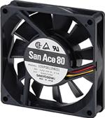 SANYO DENKI-109P0824H601 Gebläse und Lüfter DC Fan Axial Ball Bearing 24V 20.4V to 27.6V 29.7CFM 31dB 80 X 80 X 20mm