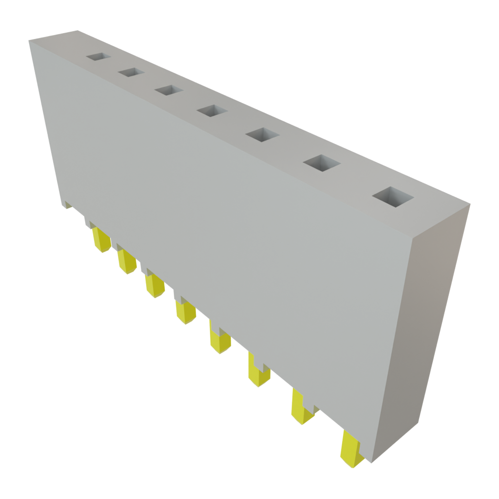 Samtec-SSQ-108-01-G-S-001 Connector Headers and PCB Receptacles Conn Socket Strip SKT 8 POS 2.54mm Solder ST Top Entry Thru-Hole Bulk