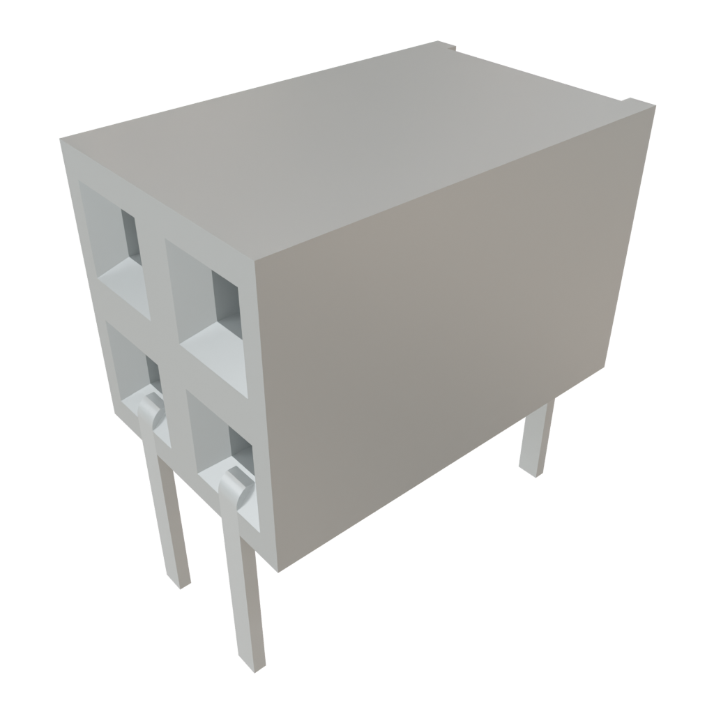Samtec-BCS-102-L-D-HE Connector Headers and PCB Receptacles Conn Socket Strip SKT 4 POS 2.54mm Solder RA Side Entry Thru-Hole TIGER CLAW™ Layer
