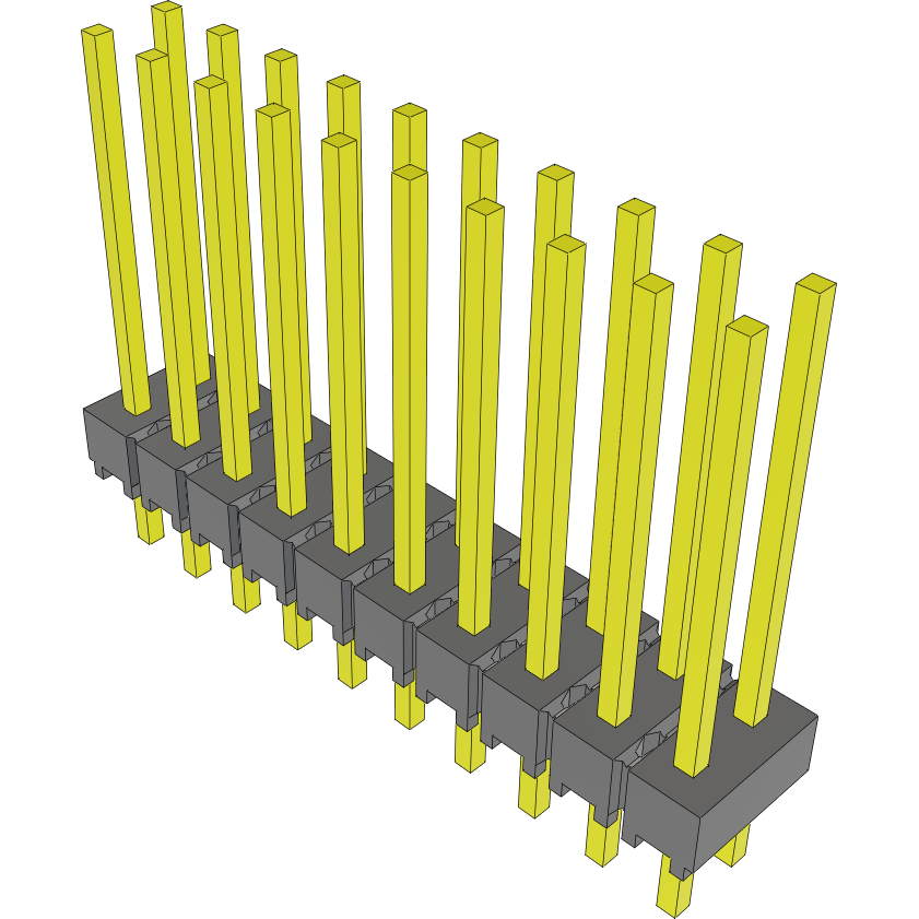 Samtec-MTSW-110-09-G-D-518 Cabezales del conector y receptáculos PCB Conn Unshrouded Header HDR 20 POS 2.54mm Solder ST Top Entry Thru-Hole Bulk