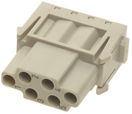 HARTING Technology Group-09140063101 Connector Rectangular Conn Rectangular F 6 POS Crimp ST Panel Mount