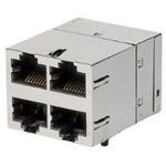 Bel Fuse-G53-48NV-011D Steckverbinder, Telefon und Telekommunikation Conn RJ-45 RCP 32 POS 1.27mm Press Fit RA Thru-Hole 64 Terminal 4 Port