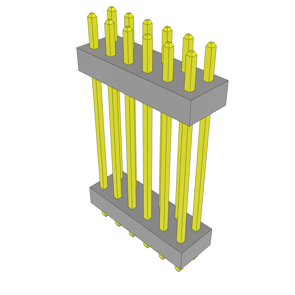 Samtec-TW-06-08-S-D-650-070 Connector Headers and PCB Receptacles Conn Board Stacker HDR 12 POS 2mm Solder ST Top Entry Thru-Hole Bulk