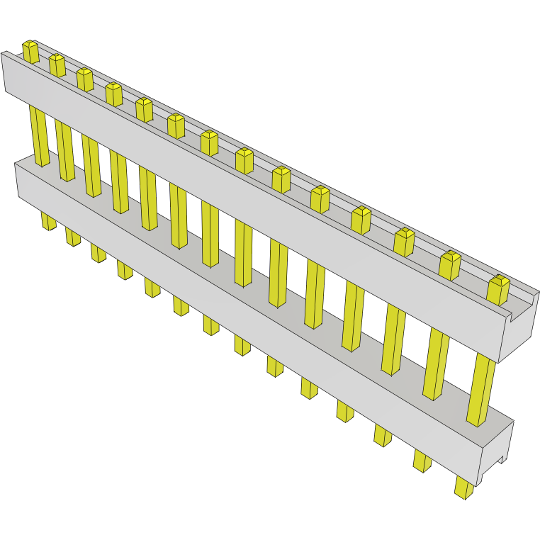 Samtec-HW-14-08-G-S-400-100 Cabezales del conector y receptáculos PCB Conn Board Stacker HDR 14 POS 2.54mm Solder ST Top Entry Thru-Hole Bulk