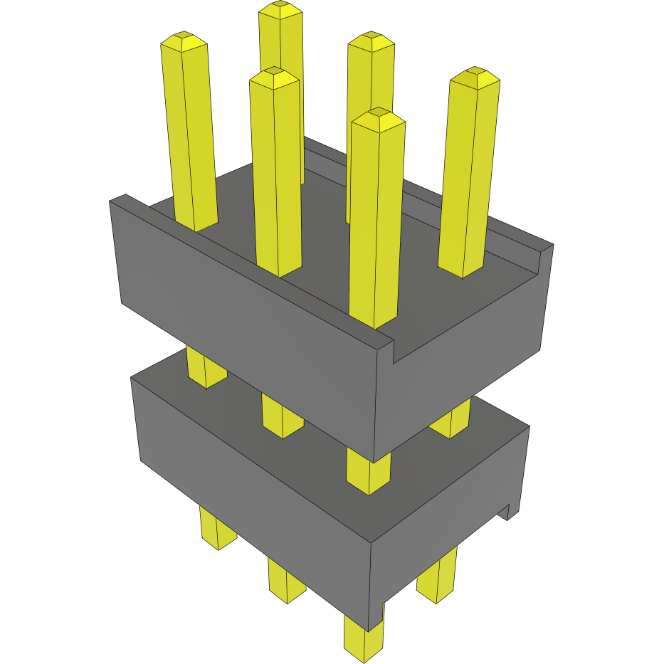 Samtec-DW-03-08-T-D-280 Steckverbinderleisten und Leiterplattenbuchsen Conn Board Stacker HDR 6 POS 2.54mm Solder ST Top Entry Thru-Hole Bulk