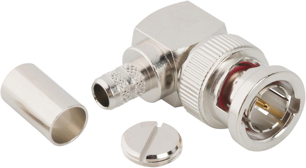 Amphenol RF-112165 RF-Steckverbinder Conn BNC 0Hz to 4GHz 75Ohm Crimp RA Cable Mount PL Gold