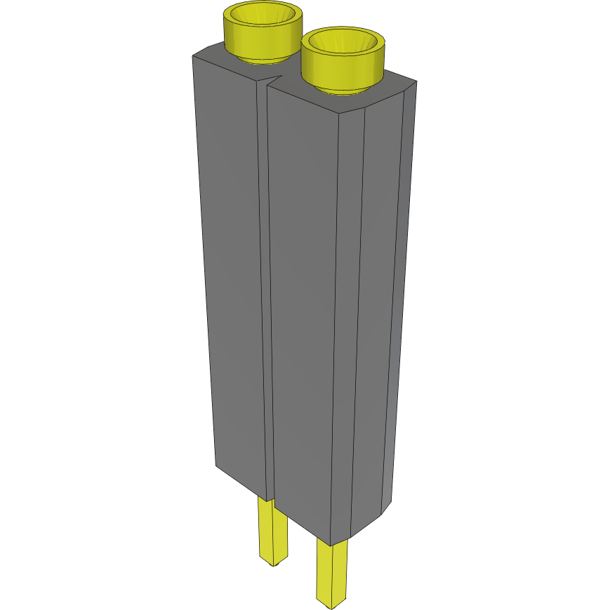 Samtec-ESS-102-G-25 Steckverbinderleisten und Leiterplattenbuchsen Conn Socket Strip SKT 2 POS 2.54mm Solder ST Top Entry Thru-Hole Bulk