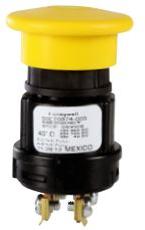 Honeywell-50070974-003-01 Arresto di emergenza dell'interruttore Switch Emergency Stop N.O./N.C. DPST Mushroom Button 20A 48VDC Screw Panel Mount