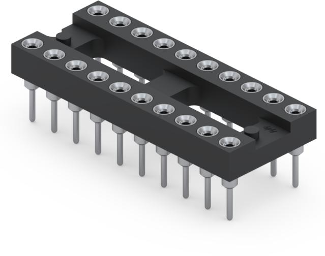 Mill-Max-110-44-320-41-001000 Connector Socket Conn DIP Socket SKT 20 POS 2.54mm Solder ST Thru-Hole Tube