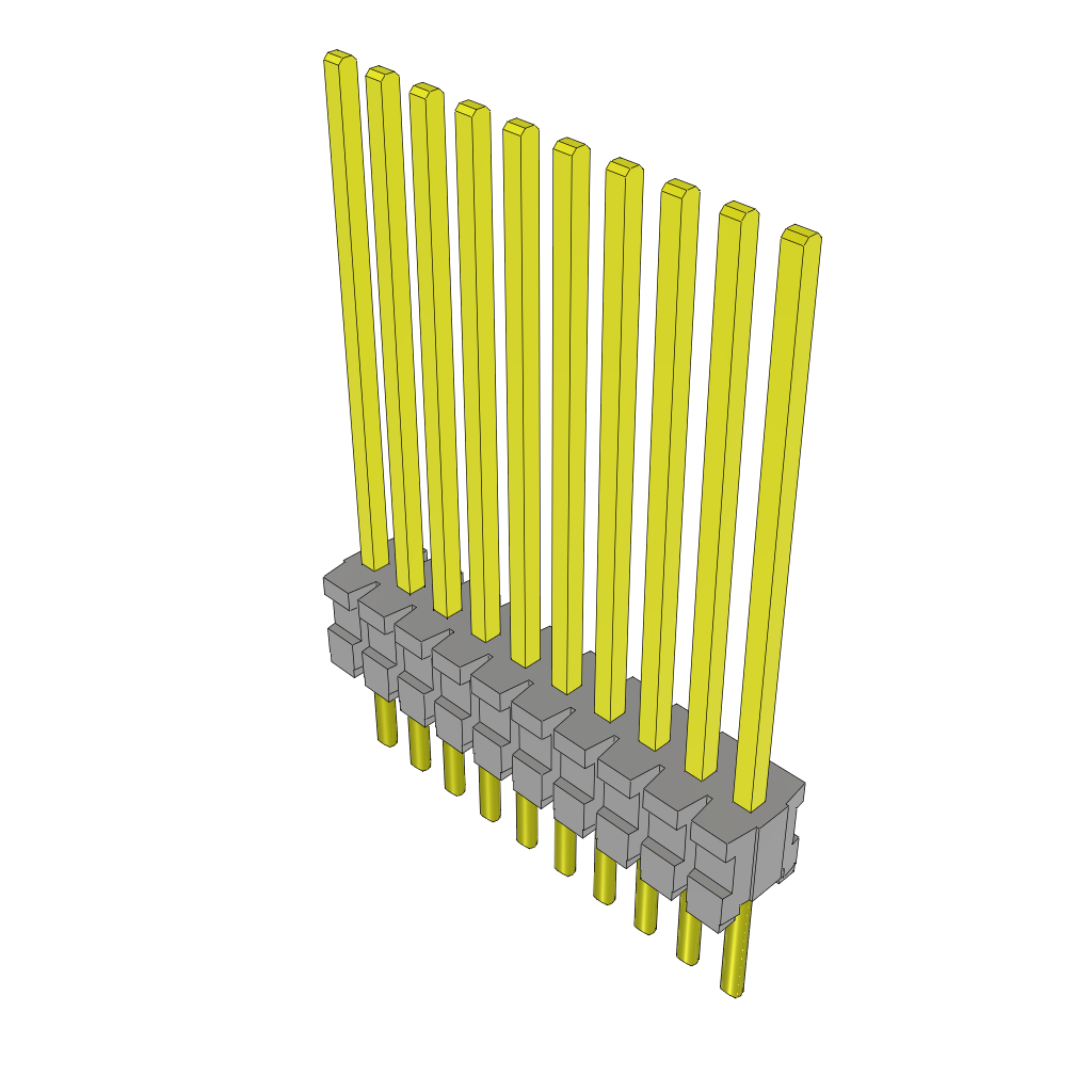 Samtec-TMS-110-58-L-S 连接器插头及 PCB 插座 Conn Unshrouded Header HDR 10 POS 1.27mm Solder ST Top Entry Thru-Hole Tube