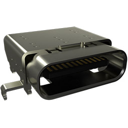 Amphenol Communications Solutions-12402073E512A Connector USB Conn USB 4.0 Type C RCP 24 POS 0.5mm Solder RA SMD 24 Terminal 1 Port T/R