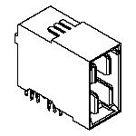 Conn Board to Board HDR 4Power POS 6.38mm Solder RA Thru-Hole Tray