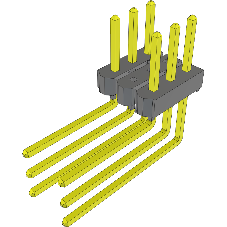 Samtec-TSW-202-10-S-T-RA 连接器插头及 PCB 插座 Conn Unshrouded Header HDR 6 POS 5.08mm Solder RA Side Entry Thru-Hole Bulk