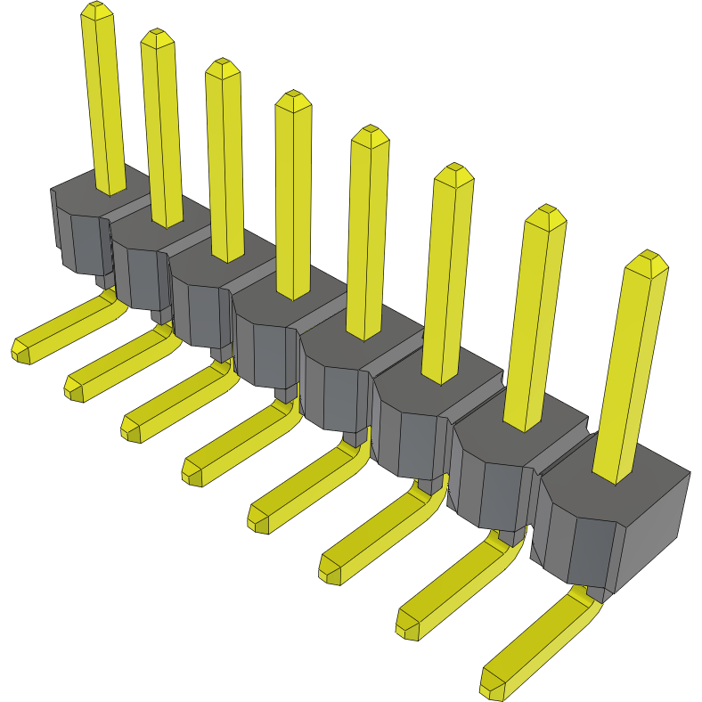 Samtec-TSW-108-08-G-S-RA Steckverbinderleisten und Leiterplattenbuchsen Conn Unshrouded Header HDR 8 POS 2.54mm Solder RA Side Entry Thru-Hole Bulk