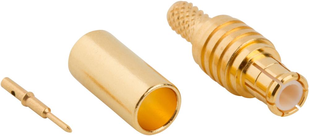 Amphenol RF-252121 Connector RF Conn MCX 0Hz to 6GHz 50Ohm Crimp ST Cable Mount PL Gold