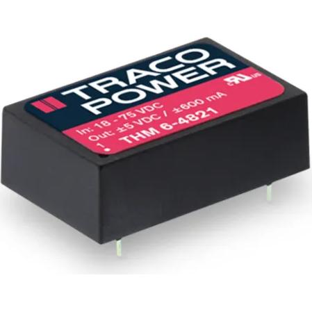 TRACO Electronic AG-THM 6-0523 Convertitore da DC a DC e modulo di regolazione della commutazione Module DC-DC 5VIN 2-OUT -15V/15V 0.2A/0.2A 6W 6-Pin DIP Module