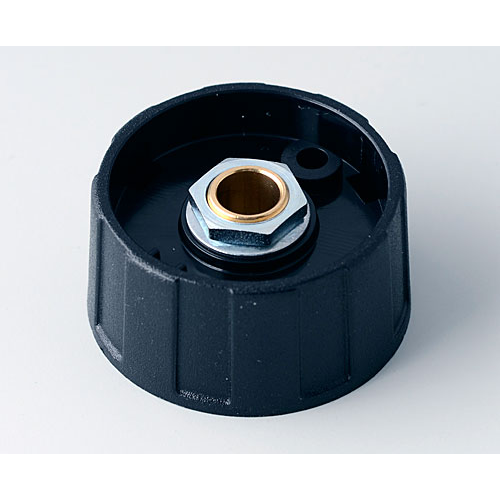 OKW Enclosures-A2531060 Control Knobs Kombi Round Knob 31, With Line Black