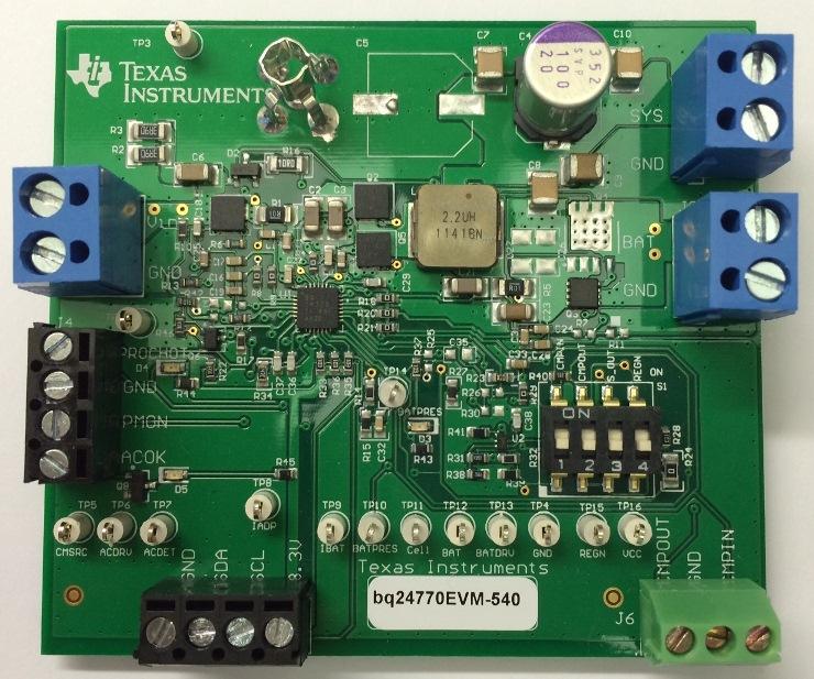 Texas Instruments-BQ24770EVM-540 Cartes et kits de développement de gestion de la puissance BQ24770 Battery Management 19.2V Output Evaluation Board