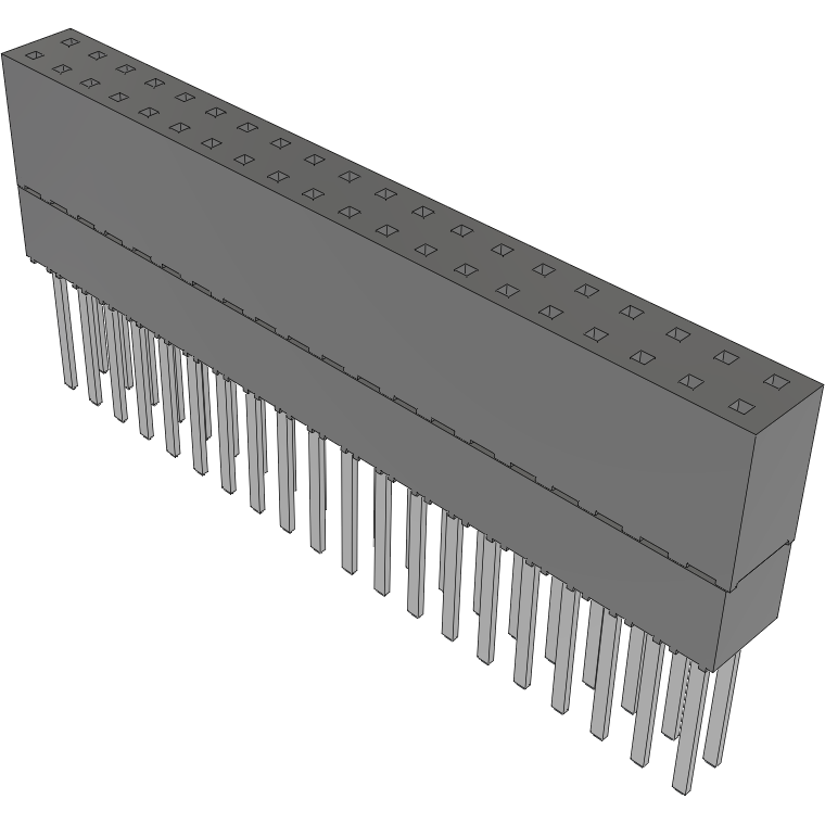 Samtec-ESW-120-24-T-D Connector Headers and PCB Receptacles Conn Elevated Socket SKT 40 POS 2.54mm Solder ST Top Entry Thru-Hole Tube