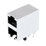 8P8C, Double Port, Horizontal, Shielded, No LED, Through Hole, RJ45 Modular Connector