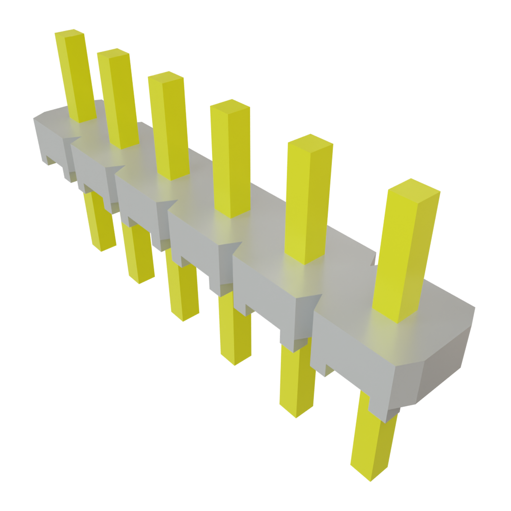 Samtec-TLW-106-06-G-S Connector Headers and PCB Receptacles Conn Unshrouded Header HDR 6 POS 2.54mm Solder ST Top Entry Thru-Hole Bulk