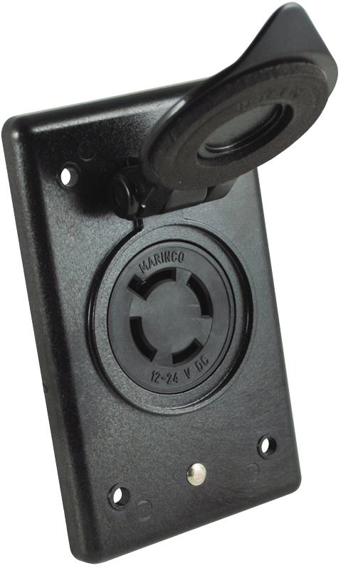 Marinco-2018BR-MB Potenza del connettore RECEPTACLE, 12/24V W/FLIP LID