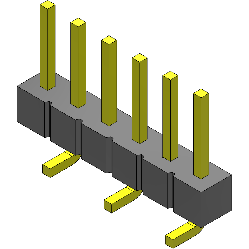 Samtec-TSM-106-01-SM-SV Piastre connettori e prese PCB Conn Unshrouded Header HDR 6 POS 2.54mm Solder ST Top Entry SMD Tube
