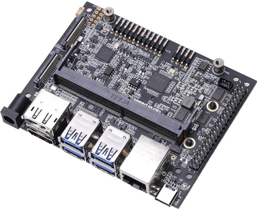 Seeed Technology Co.,Ltd-102991714 Schede e pannelli carrier reComputer J202 - Carrier Board for Jetson Nano/Xavier NX/TX2 NX, with 4 USB 3.1 Gen 2, M.2 Key M,E, Same Size of NVIDIA Jetson Xavier NX Dev Kit Carrier Board