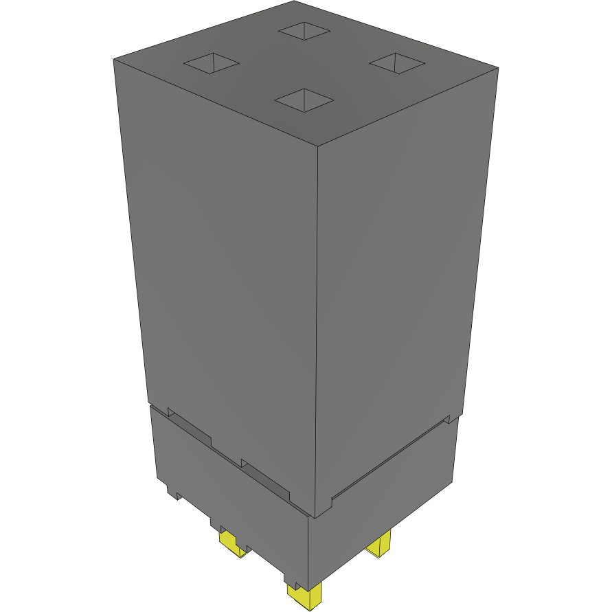 Samtec-ESW-102-37-G-D 连接器插头及 PCB 插座 Conn Elevated Socket SKT 4 POS 2.54mm Solder ST Top Entry Thru-Hole Bulk